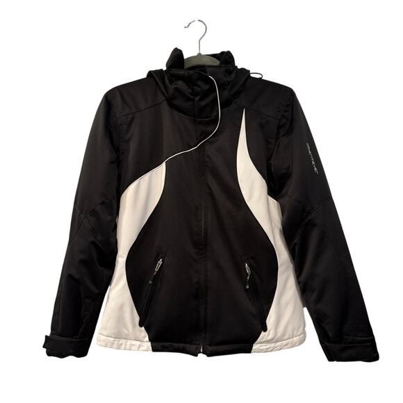 Obermeyer S Snowbird Ski/Snowboard Insulated Puffer Jacket $359 Hooded Black - Picture 2 of 10